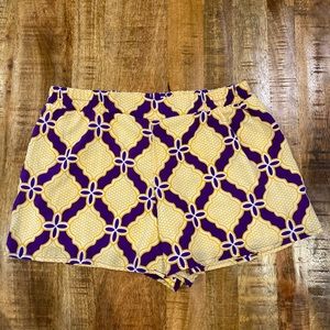 Purple yellow game day shorts